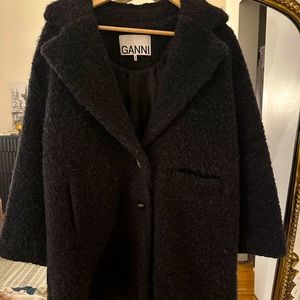 Ganni Navy Oversized Coat